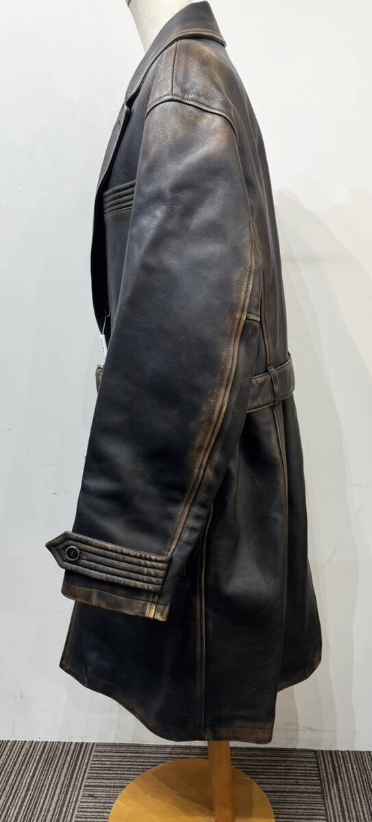  не использовался Ferragamo Salvatore Ferragamo пальто go-to кожа гора кожа ягненка R.N 136180843 Brown длинное пальто size54 мужской джентльмен 