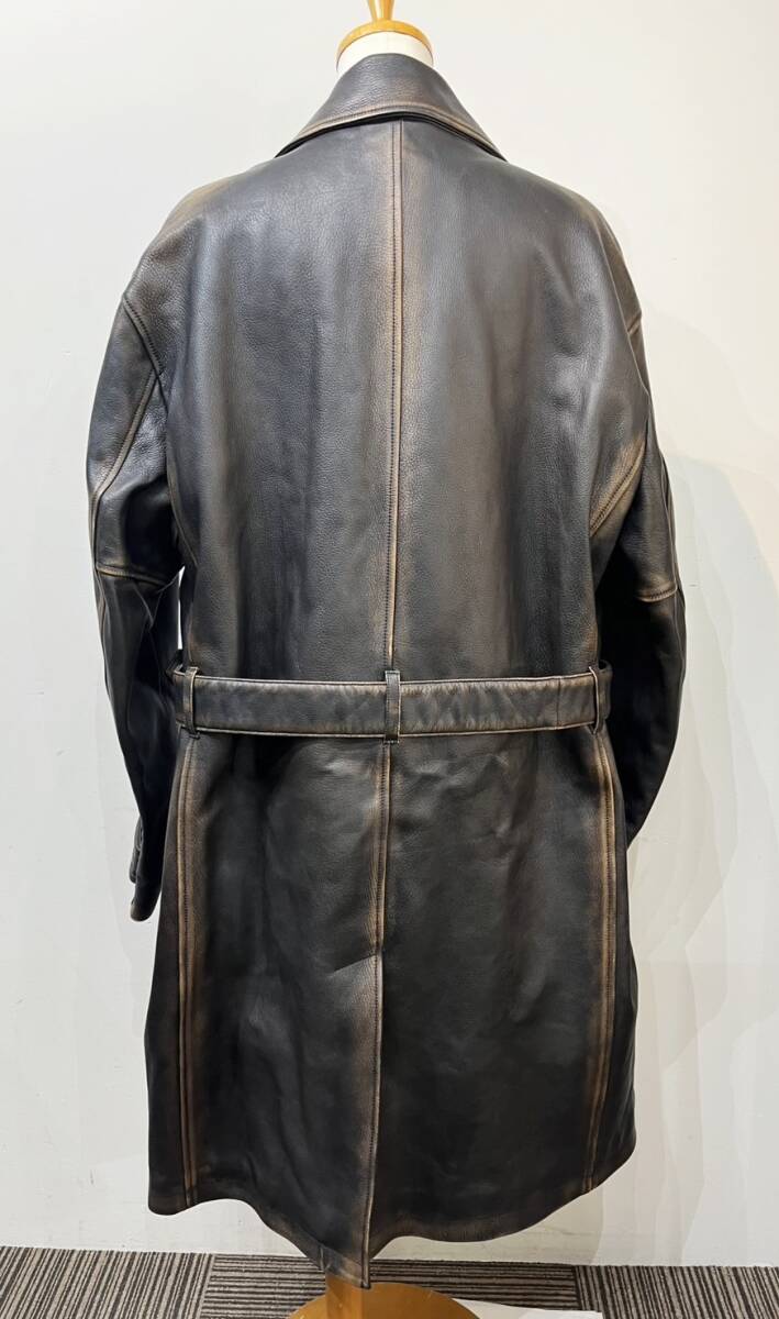  не использовался Ferragamo Salvatore Ferragamo пальто go-to кожа гора кожа ягненка R.N 136180843 Brown длинное пальто size54 мужской джентльмен 