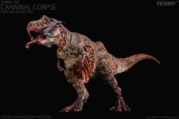 Rebor 1/35 サイズ ゾンビ ティラノサウルス Tレックス T-REX 恐竜 フィギュア 41cm級 おもちゃ 模型 PVC プレゼント 塗装済 (ブラウン)