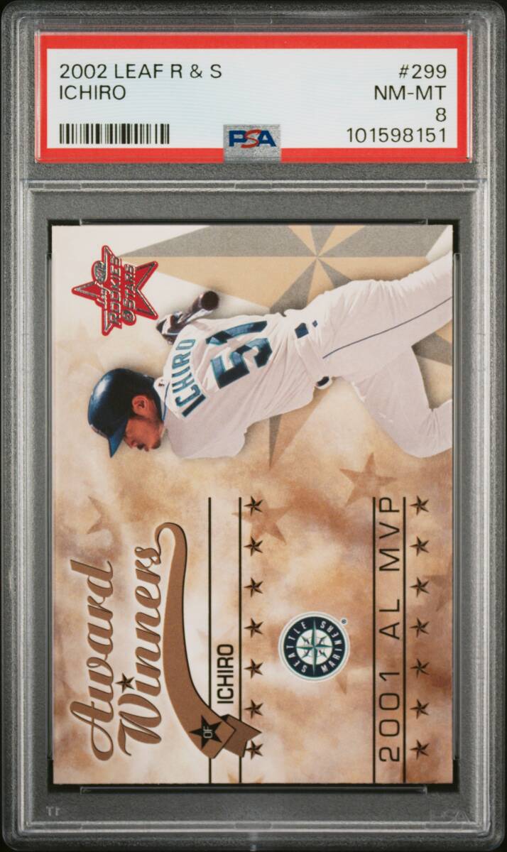 【PSA 8 NM-MT】2002 LEAF Rookie & Stars [イチロー / Ichiro Suzuki] No.299 2001 AL MVP Card セカンドイヤーカード MLB 開幕戦