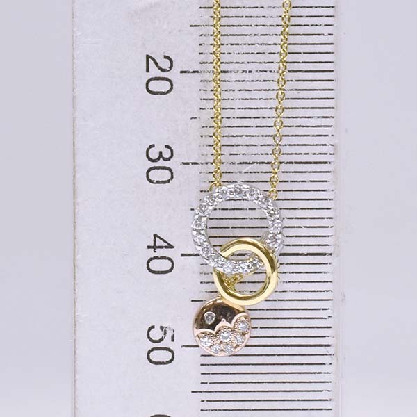  Vendome бриллиант 0.21ct 18 золотой K18YG K18WG K18PG подвеска колье VENDOME скользящий 
