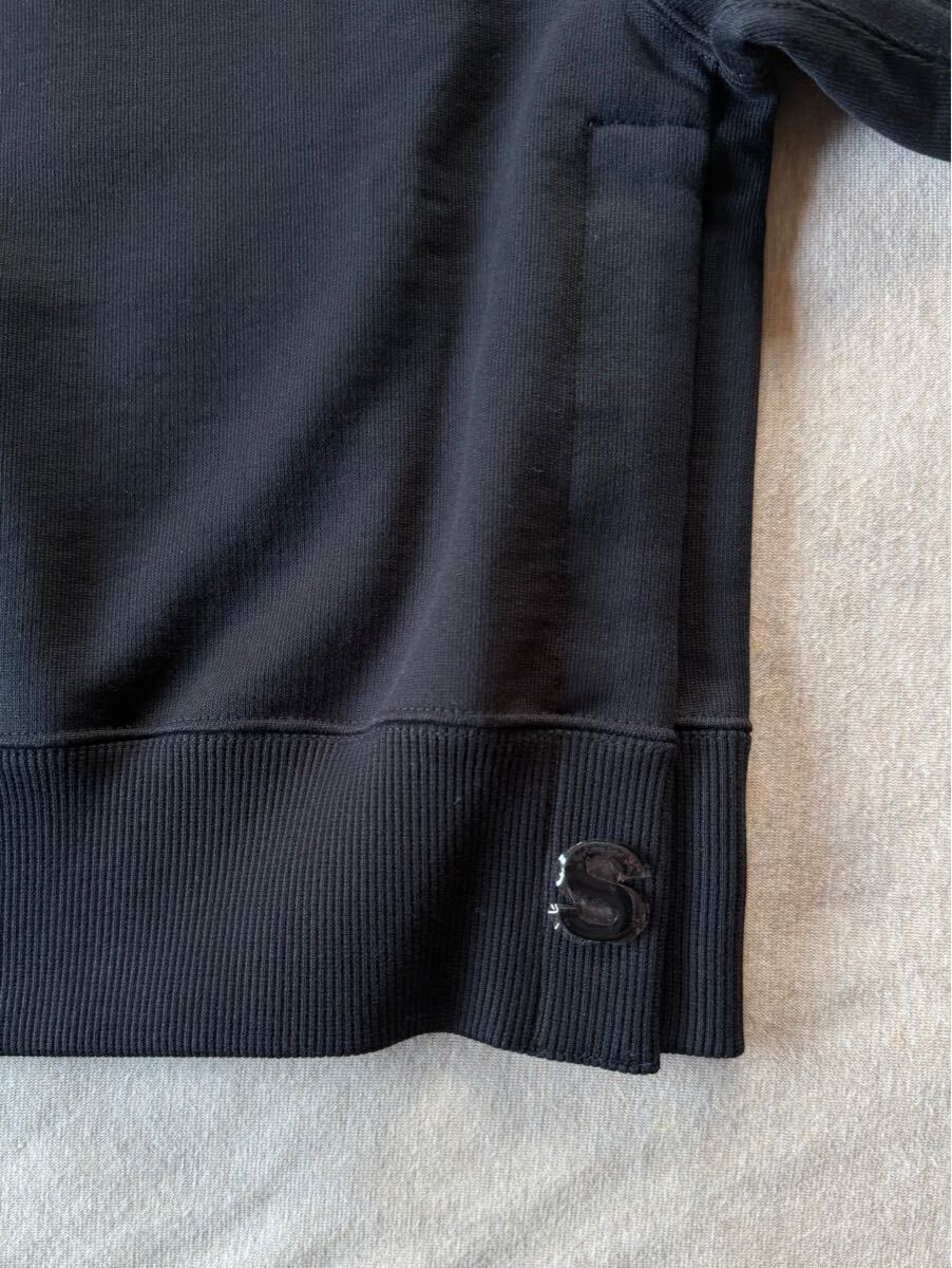 黒2新品 sacai レディース S ロゴ パッチ スウェット シャツ ブラック 24AW size 2 黒 M 長袖 トレーナー プルオーバー サカイ