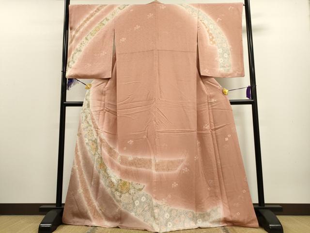 平和屋着物■長襦袢　袷　草花文　暈し染め　正絹　逸品　未使用　AAAM1165Abw 平和屋着物○長襦袢 袷 草花文 暈し染め 正絹 逸品 AAAX0031np