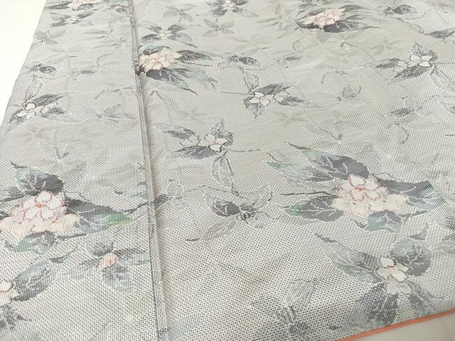 平和屋着物○都喜ヱ門 本場大島紬 白大島 7マルキ 草花文 藤絹 平和屋着物○都喜ヱ門 本場大島紬 白大島 7マルキ 草花文 藤絹