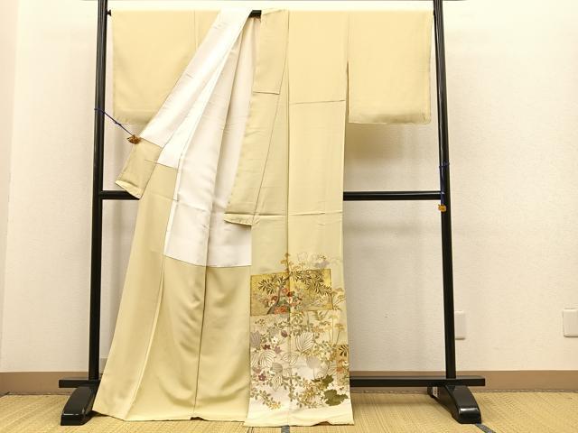 平和屋着物□豪華色留袖 駒刺繍 屏風草花文 暈し染め 金彩 平和屋着物□豪華色留袖 駒刺繍 屏風草花文 暈し染め 金彩