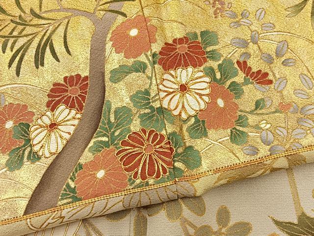 平和屋着物□豪華色留袖 駒刺繍 屏風草花文 暈し染め 金彩 平和屋着物□豪華色留袖 駒刺繍 屏風草花文 暈し染め 金彩