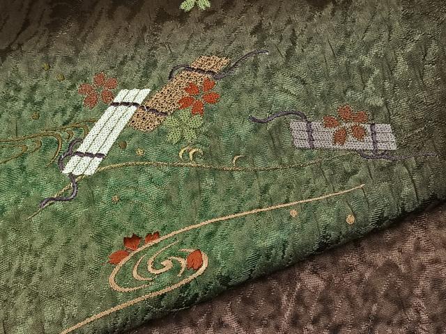 平和屋着物□訪問着 総スワトウ刺繍 ふくれ織 流水花筏 暈し染め 平和屋着物□訪問着 総スワトウ刺繍 ふくれ織 流水花筏 暈し染め