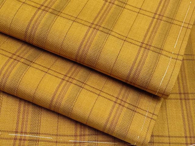 平和屋本店□極上 本場黄八丈 綾織 紬 逸品 未使用 CYAA1577s5