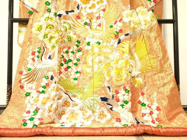 平和屋着物○色打掛 和装 婚礼 結婚式 花嫁 神社挙式 駒刺繍 飛