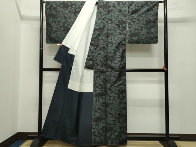  flat мир магазин кимоно # подлинный Ooshima эпонж грязь окраска пейзаж документ доказательство бумага имеется Oono тканый предмет качественный продукт натуральный шелк замечательная вещь не использовался CAAO0545ze