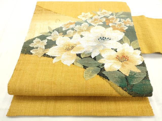 最新デザインの 平和屋着物◎八寸名古屋帯 螺鈿 AAAR8198hg 逸品 正絹 草花文 着物・浴衣