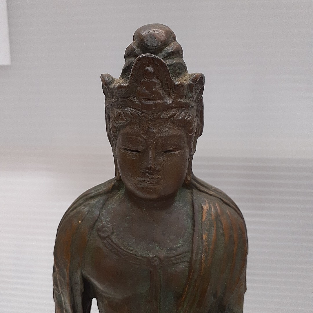北村西望 聖観音菩薩像 仏像 ブロンズ像 高さ約35.5cm 保管品 み 北村西望 聖観音菩薩像 仏像 ブロンズ像 高さ約35.5cm 保管品 み