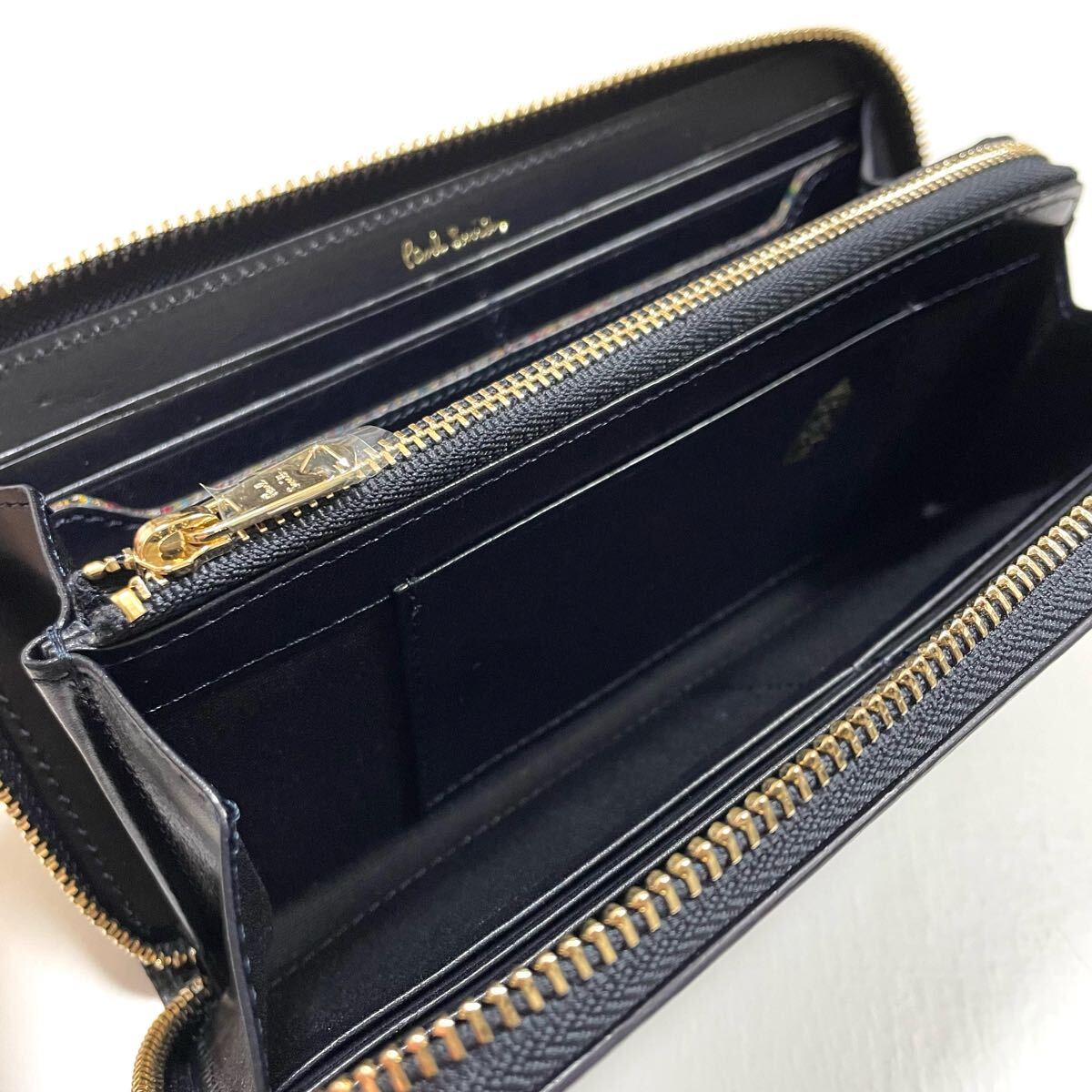  не использовался Paul Smith длинный кошелек раунд застежка-молния be Gitanes темно-синий темно-синий 52631/502GB/A