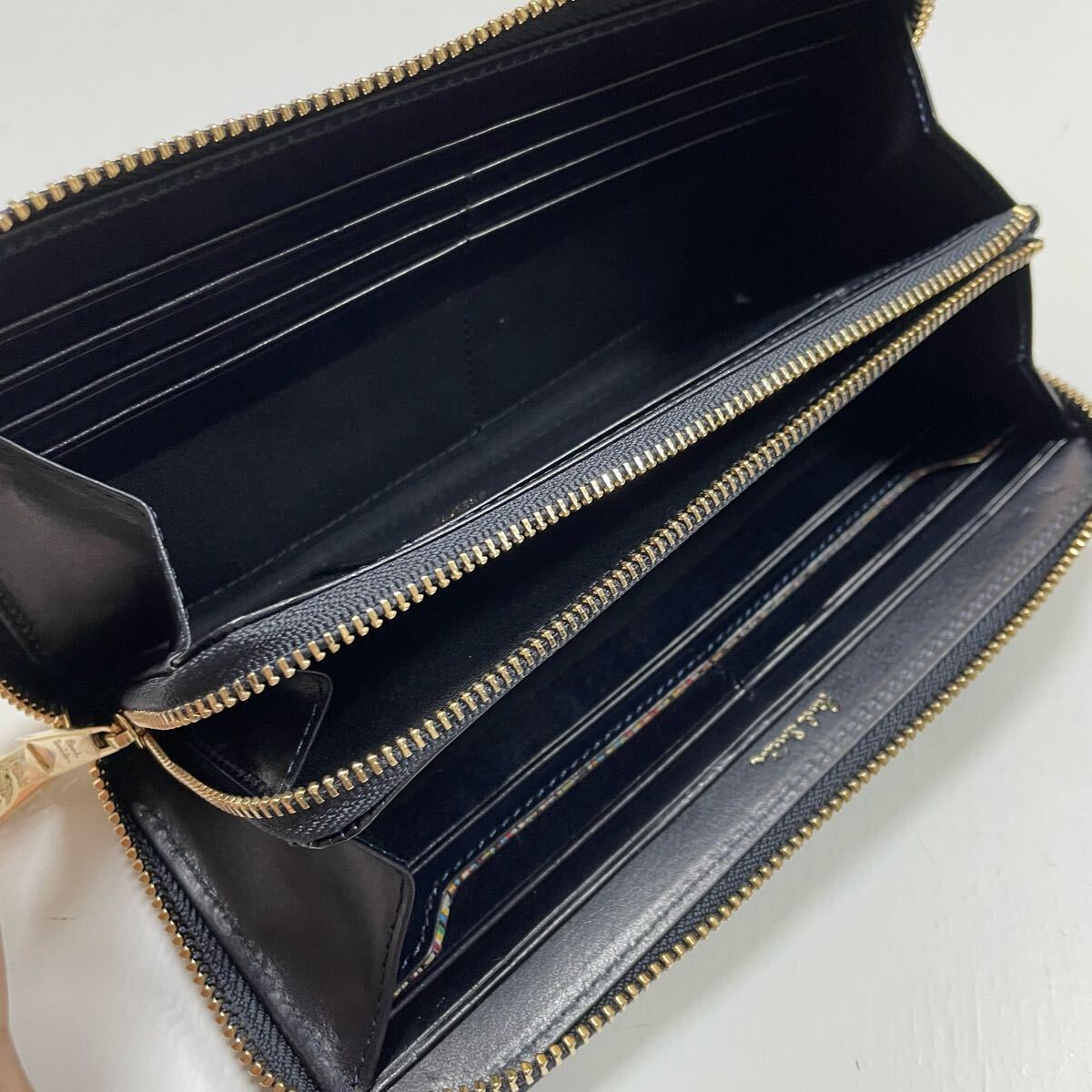  не использовался Paul Smith длинный кошелек раунд застежка-молния be Gitanes темно-синий темно-синий 52631/502GB/A