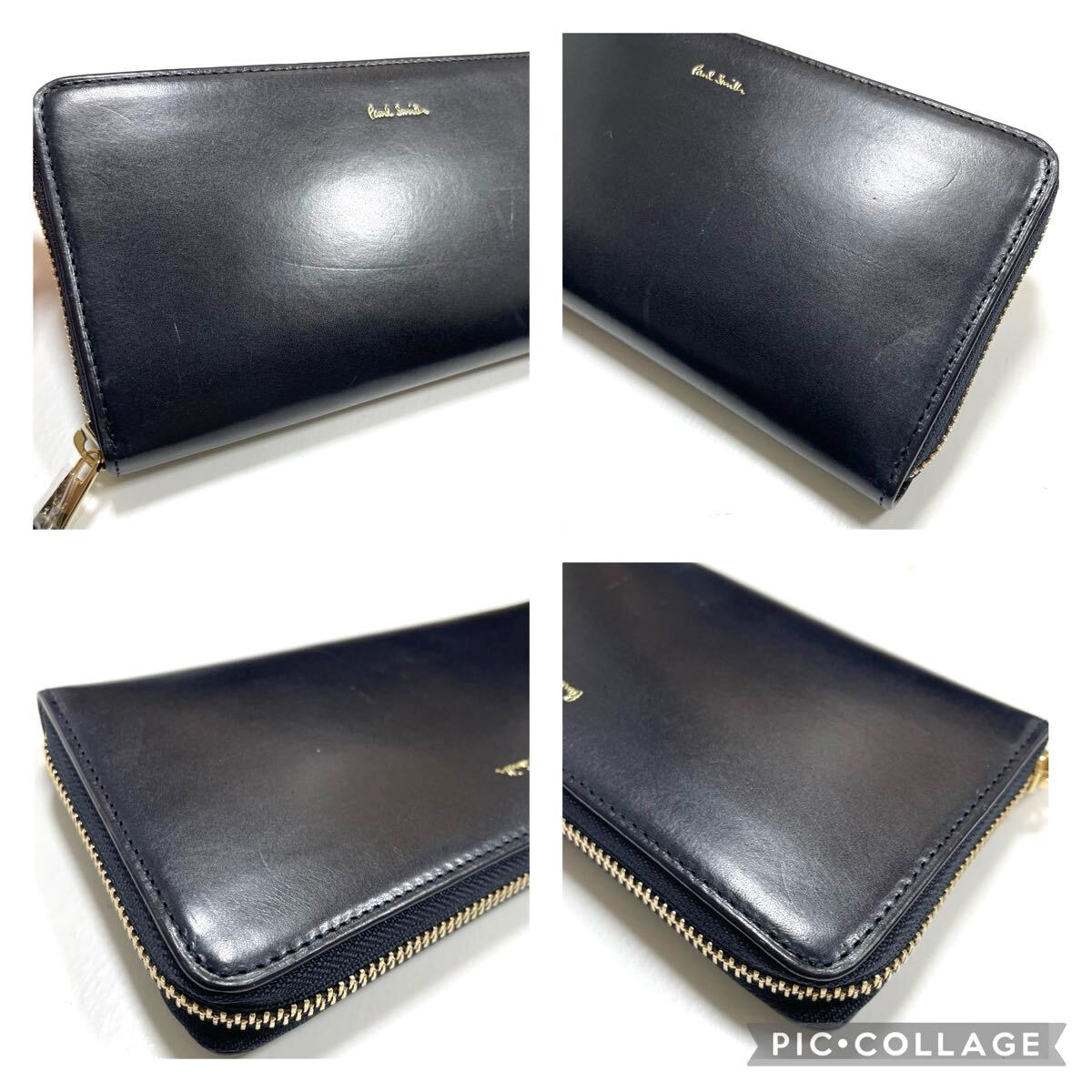  не использовался Paul Smith длинный кошелек раунд застежка-молния be Gitanes темно-синий темно-синий 52631/502GB/A