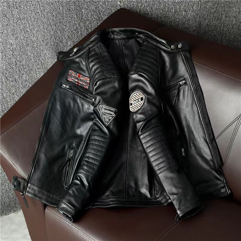 レザージャケット レトロ 本革 革ジャン コート メンズファッション ジャンパー ア S～6XL