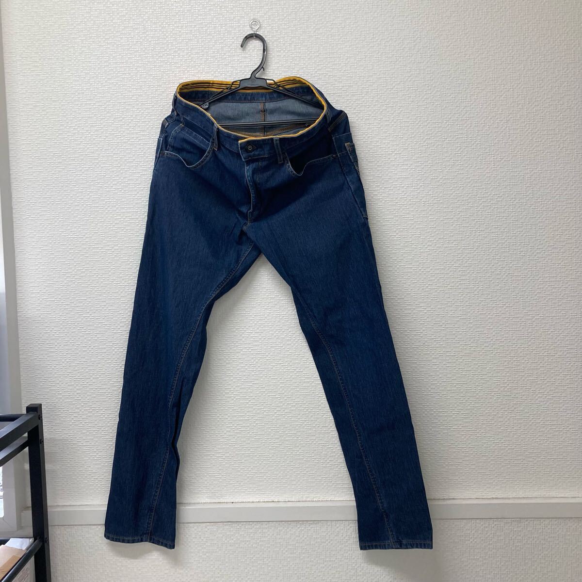 【美品】 EDWIN ジーンズ メンズ Mサイズ デニムパンツ JEANS ファッション おしゃれ かっこいい ネイビー EFUNTION 男性用 ボトムス