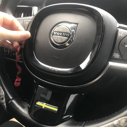 ボルボ s90 xc60 v90 s60 xc90 v90 v60 裝飾 ステッカー ステアリングホイール スパンコール フレーム ブラック