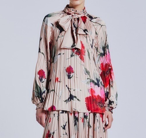 Sov. フラワーサテンボウタイブラウス 花柄 ダブルスタンダードクロージング DOUBLE STANDARD CLOTHING ソブ ソヴ