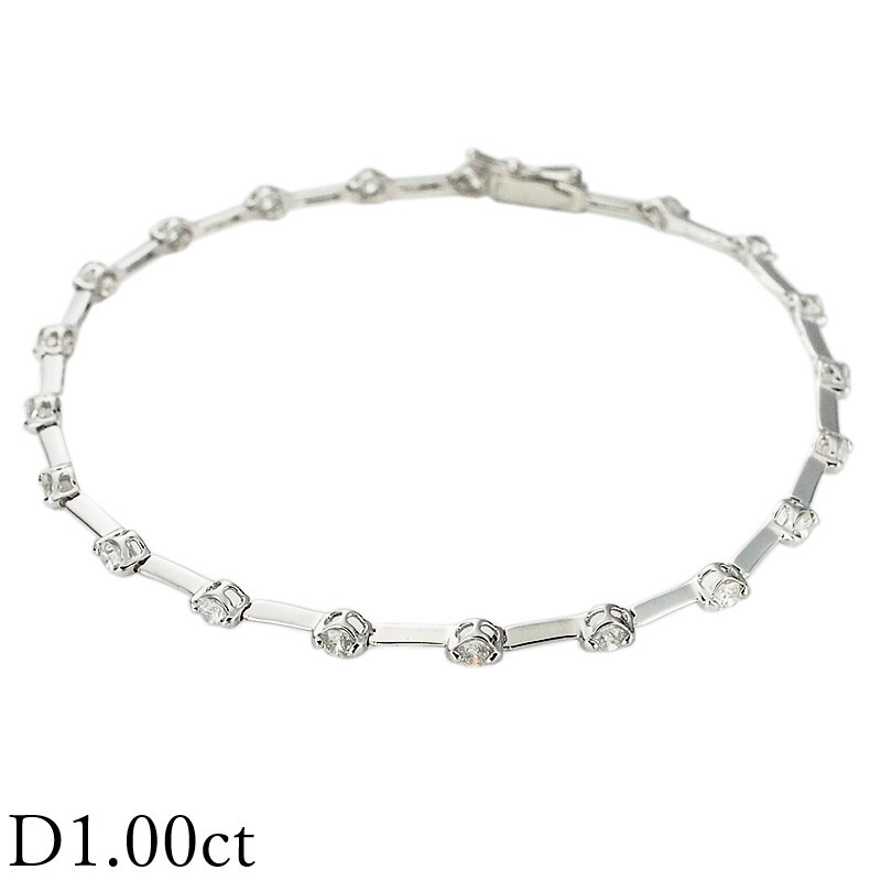 ダイヤモンド/1.00ct ブレスレット K18WG
