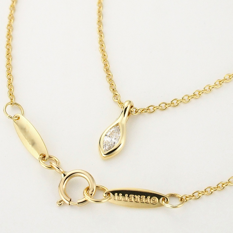  Tiffany бриллиант козырек ярд ma- Kiss cut колье 60994080 K18YG