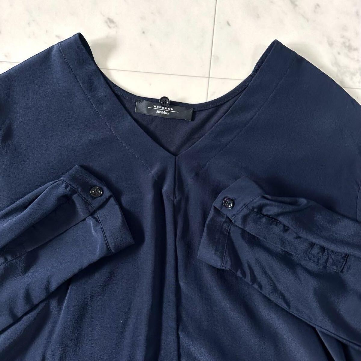 極美品?マックスマーラ WEEKEND シルクボウタイブラウス リボンブラウス レディース トップス 異素材 MaxMara 絹