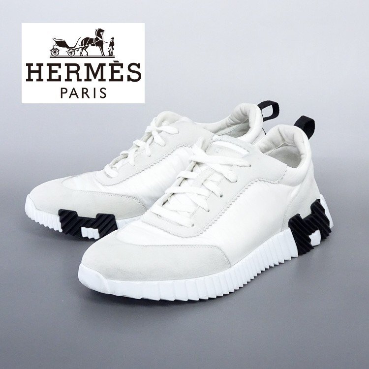 1円】エルメス HERMES バウンシング スニーカー レザー ホワイト 1円】エルメス HERMES バウンシング スニーカー レザー ホワイト