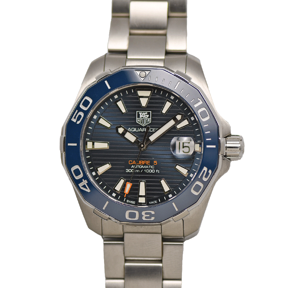 タグホイヤー TAG HEUER アクアレーサー 300m キャリバー5 WAY211C.BA0928 自動巻 ブルー 青文字盤 メンズ 腕時計 研磨仕上げ済み 中古