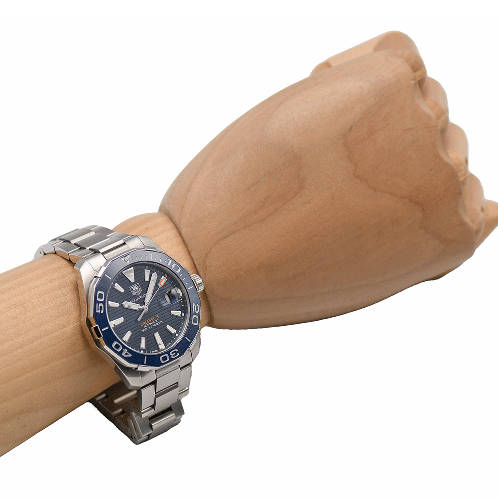 タグホイヤー TAG HEUER アクアレーサー 300m キャリバー5 WAY211C.BA0928 自動巻 ブルー 青文字盤 メンズ 腕時計 研磨仕上げ済み 中古