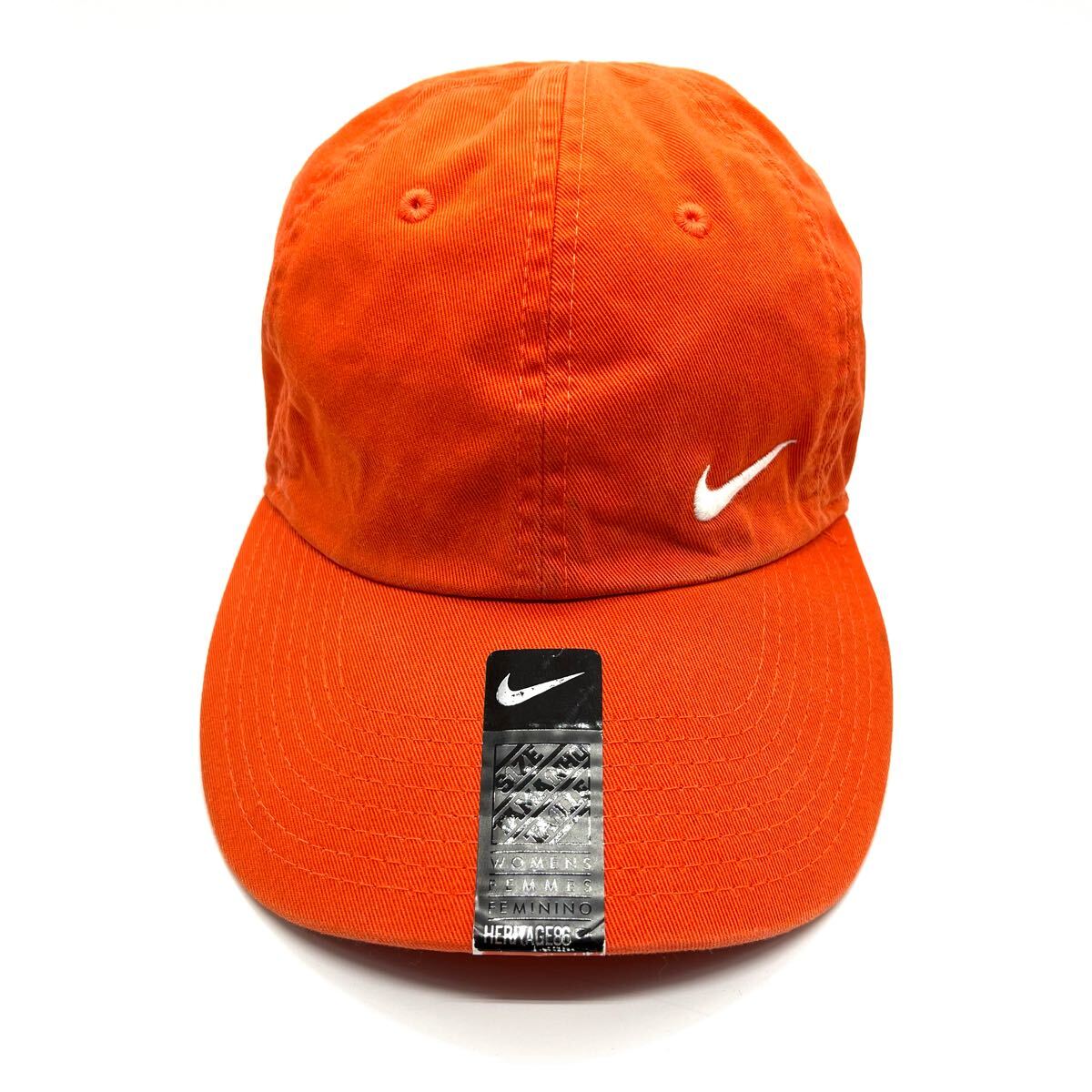 NIKE(ナイキ) HERITAGE 86 スウォッシュロゴ キャップ オレンジ 6パネル ストラップバック ヘリテージ86 刺繍ロゴ コットンキャップ 帽子