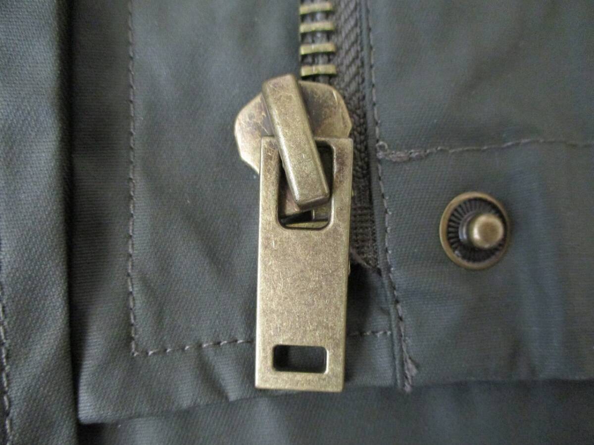 美品 ZARA ノンオイル オーバーサイズ ビンテージ加工 ハンティングジャケット ワークジャケット コート サイズ感 40 L カーキ セージ