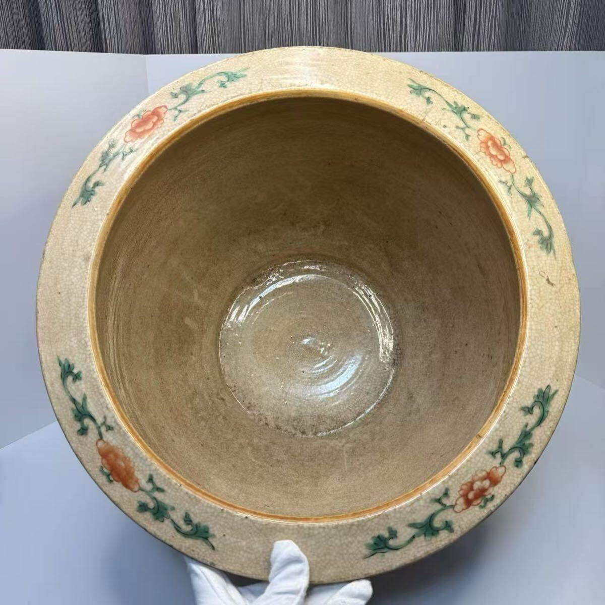 中国古美術 時代物 大壺 陶磁器 色絵 粉彩 人物図 唐物 古美術