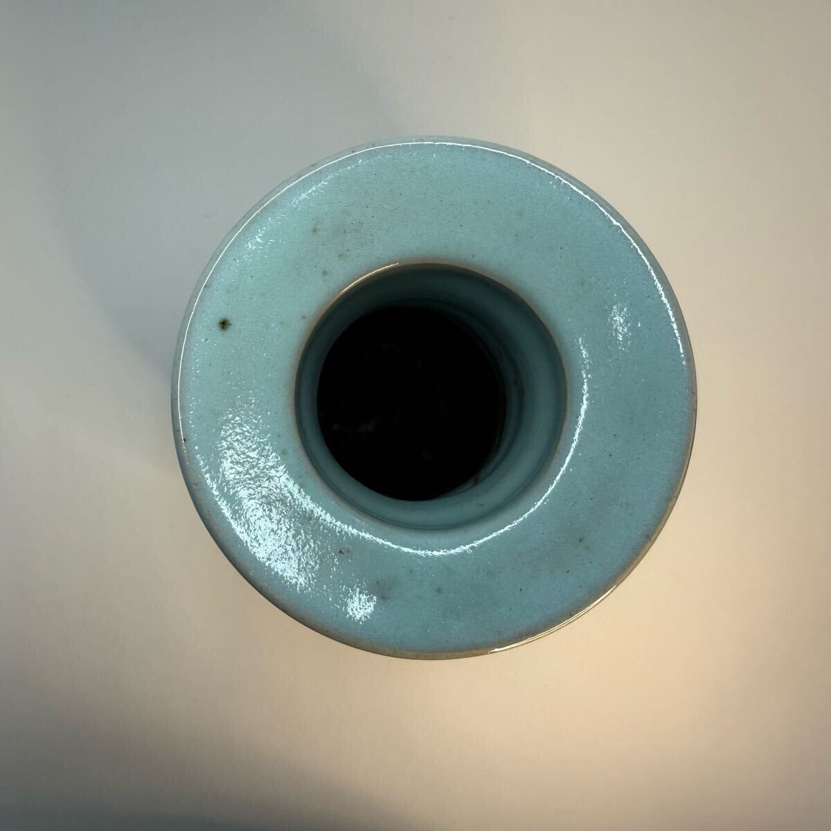 中国古美術 時代物 花瓶 花器 花入 壺 青磁 弦文 台座付 唐物 中国古美術 時代物 花瓶 花器 花入 壺 青磁 弦文 台座付 唐物