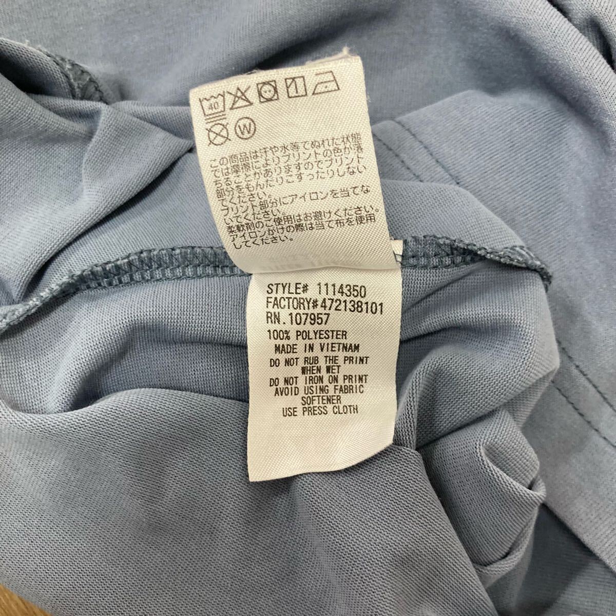 ♪ モンベル mont-bell ウィックロンTシャツXS ブルーグレー アウトドア レディース キッズ くま 熊 ベア 半袖Tシャツ 古着_画像8