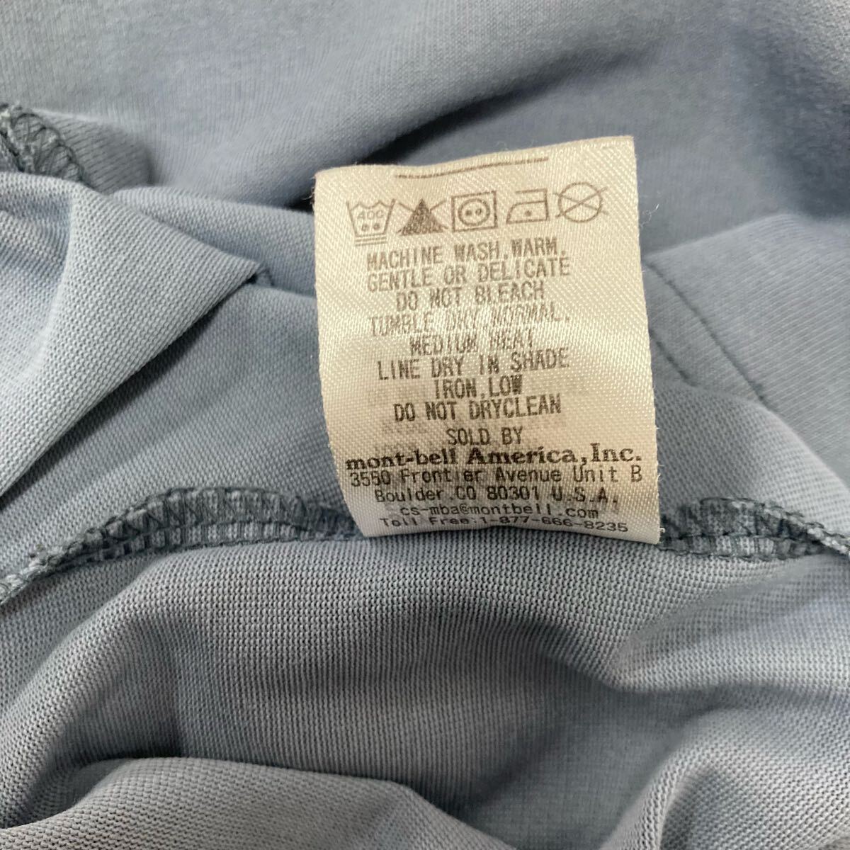 ♪ モンベル mont-bell ウィックロンTシャツXS ブルーグレー アウトドア レディース キッズ くま 熊 ベア 半袖Tシャツ 古着_画像9