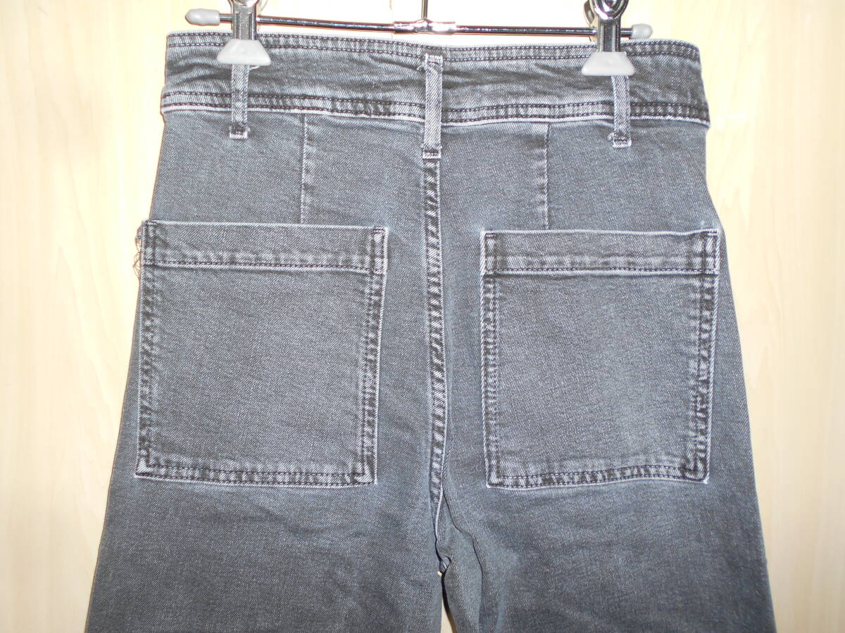 b750◆ZARA ZW マリン ストレート ハイウエストジーンズ◆ザラ 8246/260/807 eu36us4mex26 w実寸66cｍ レディース ダークグレー 7C _画像4