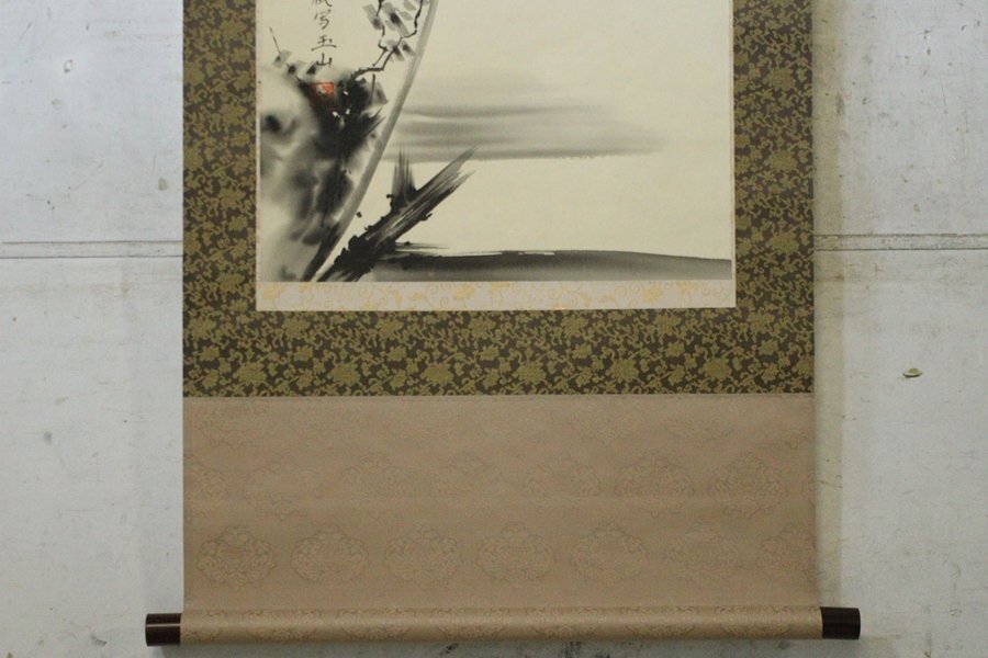 TB526宮本武蔵 枯木鳴鵙図 写 玉山 絹本 掛軸 共箱◇復製/水墨画 TB526宮本武蔵 枯木鳴鵙図 写 玉山 絹本 掛軸 共箱◇復製/水墨画