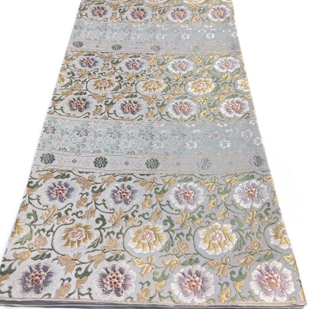 未着用　袋帯　花と鳥模様　金糸　紗綾形　着物　帯　009k 未着用 袋帯 花と鳥模様 金糸 紗綾形 着物 帯 009k
