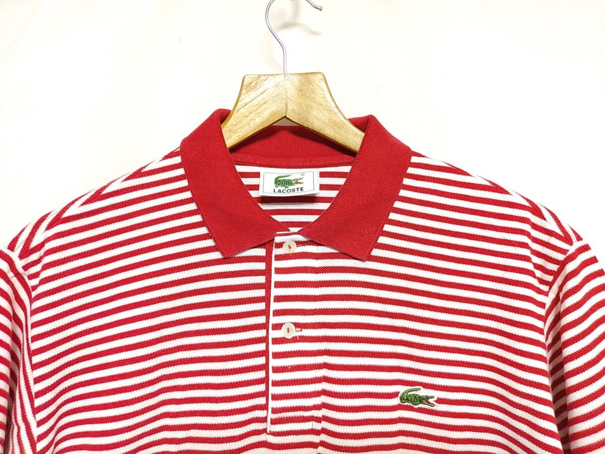 LACOSTE ラコステ 鹿の子半袖ポロシャツ サイズ5 レッド LACOSTE ラコステ 鹿の子半袖ポロシャツ サイズ5 レッド