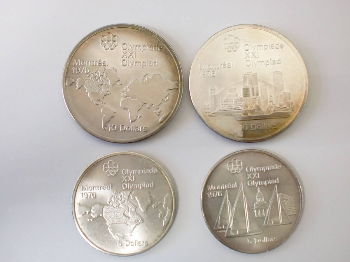 ◇◇1円~♪ モントリオールオリンピック 5ドル 10ドル 4枚 ◇◇1円~♪ モントリオールオリンピック 5ドル 10ドル 4枚