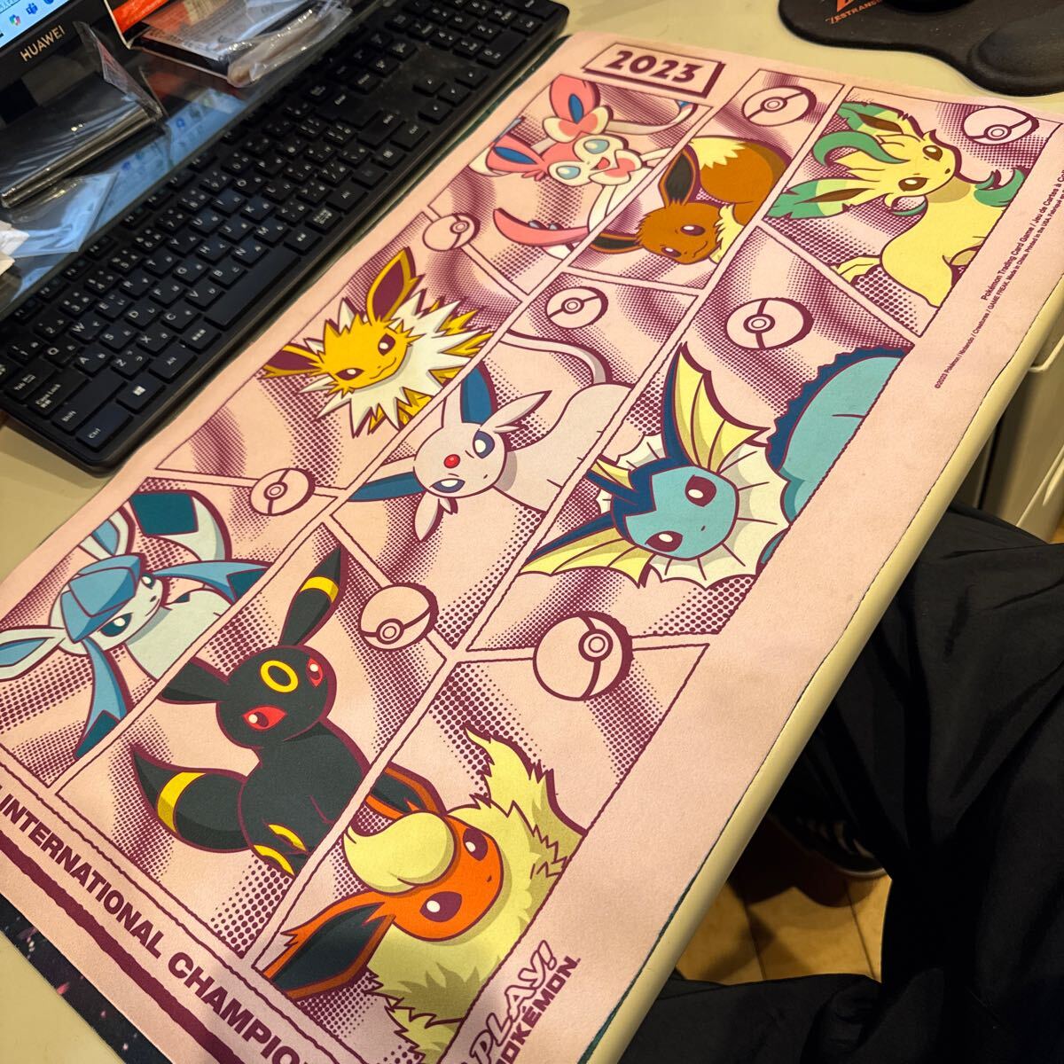 【極美品】ポケモンカード プレイマット ワールドチャンピオンシップ2023 EUIC 海外限定品 ブイズ ピンク
