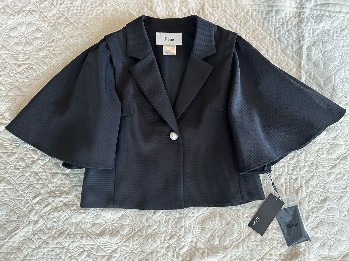 ★新品★Rene★フリル袖 ジャケット★36★ブラック★_画像1