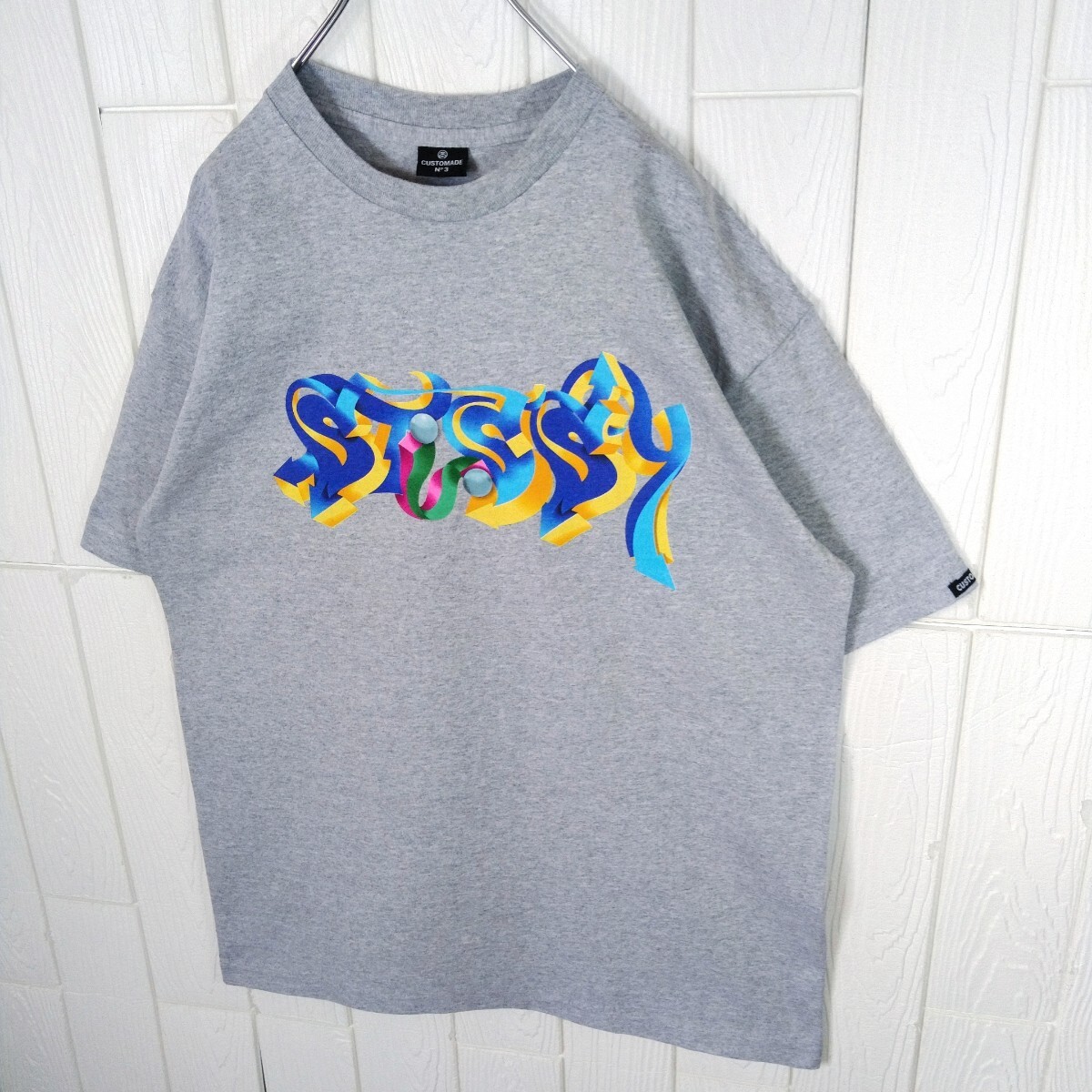 【STUSSY】00s' USA製 グラフィティアートスプレーデザイン Tシャツ_画像5