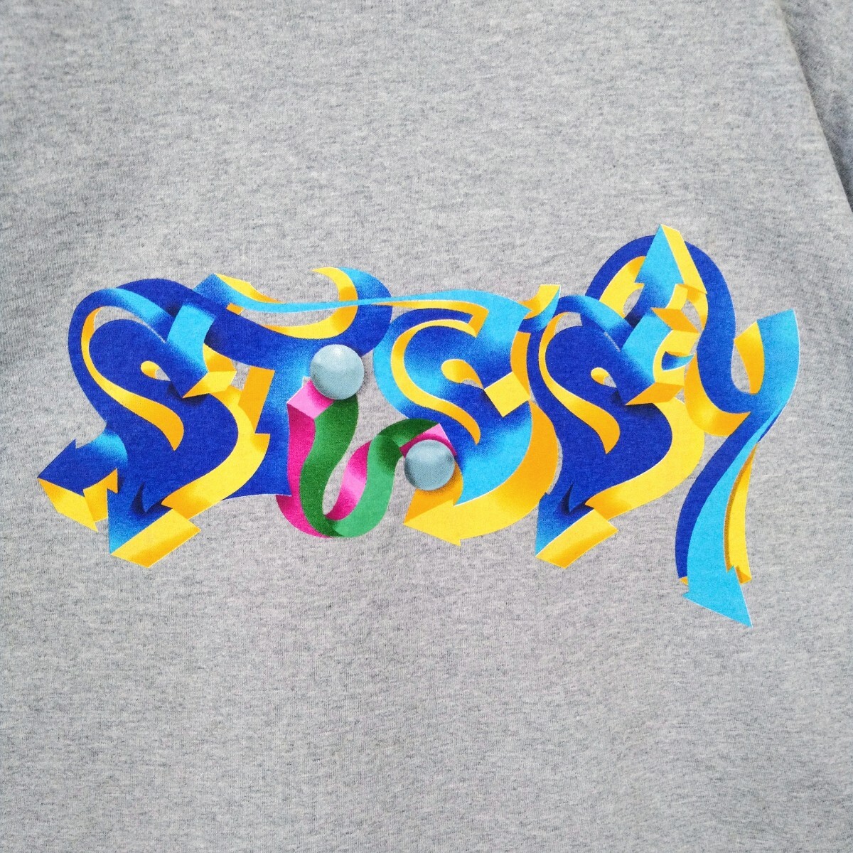【STUSSY】00s' USA製 グラフィティアートスプレーデザイン Tシャツ_画像6
