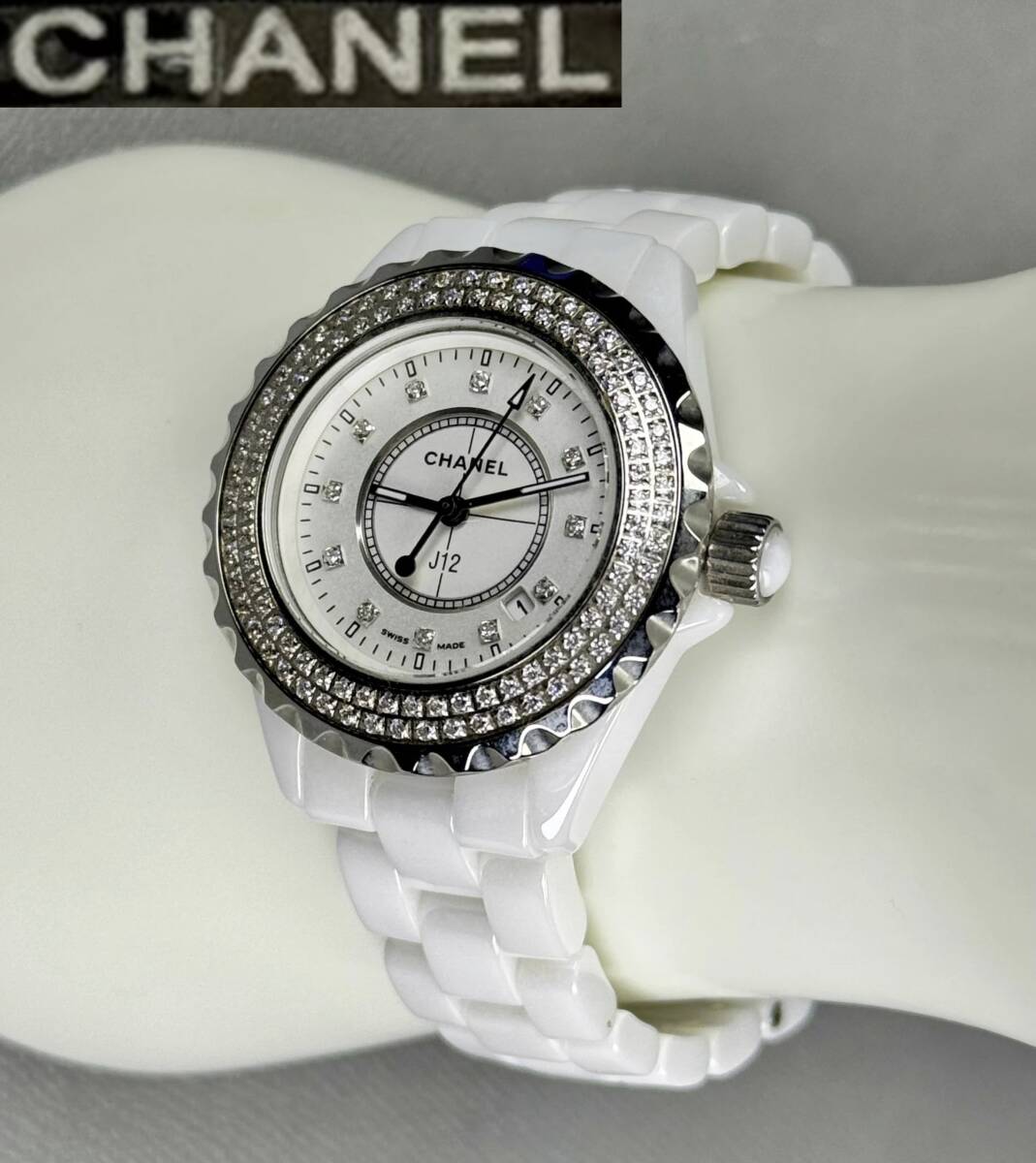 偲】シャネル(CHANEL) J12 腕時計 ホワイトセラミック 偲】シャネル(CHANEL) J12 腕時計 ホワイトセラミック