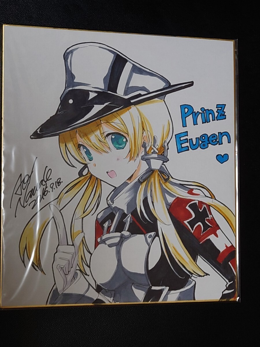 七瀬葵 直筆イラスト色紙 艦これ プリンツ・オイゲン(サイン 七瀬葵 直筆イラスト色紙 艦これ プリンツ・オイゲン(サイン