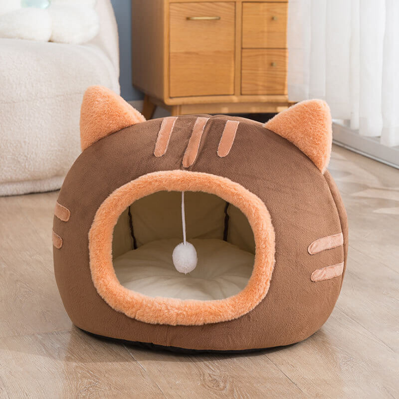 【快適な隠れ家】キャットハウス 貓ベッド 冬 貓のベッド 洗える 暖かい 子犬 小型犬 ドーム型 おすすめ 人気 便利