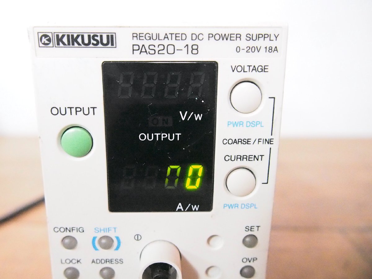 *[2F0325-15@] KIKUSUI Kikusui постоянный ток стабилизированный источник питания PAS20-18(13) 100V REGULATED DC POWER SUPPLY Junk 