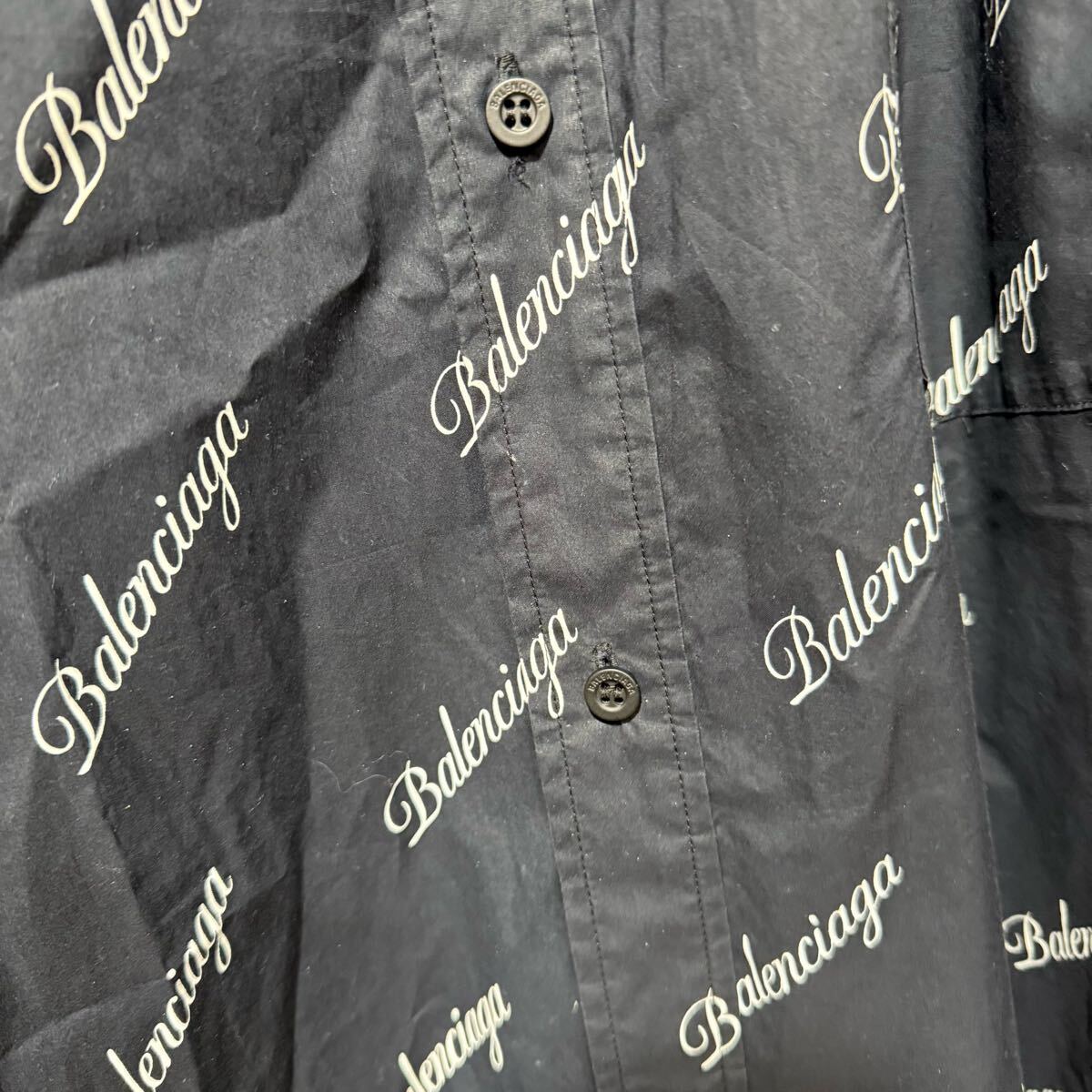 1円 BALENCIAGA バレンシアガ シャツ 長袖シャツ 総柄 40 1円 BALENCIAGA バレンシアガ シャツ 長袖シャツ 総柄 40