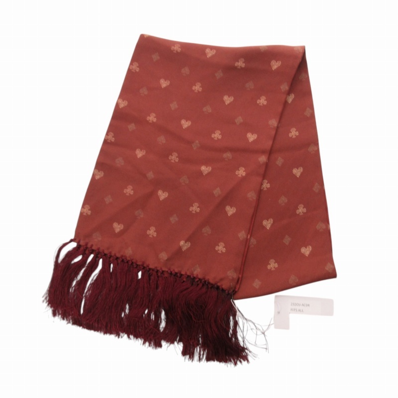 未使用品 オールドジョー OLDJOE 23AW FRINGE STALL フリンジ シルクスカーフ F BARK 茶系 メンズ 232OJ-AC04 ■BL3